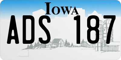 IA license plate ADS187