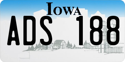 IA license plate ADS188