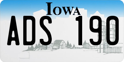 IA license plate ADS190