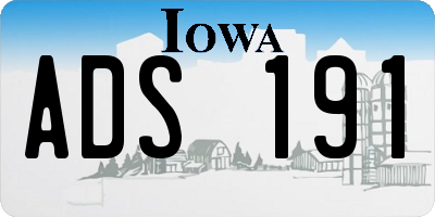 IA license plate ADS191