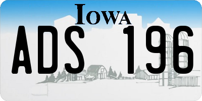 IA license plate ADS196