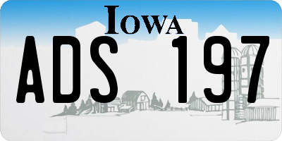 IA license plate ADS197