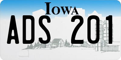 IA license plate ADS201
