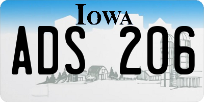 IA license plate ADS206