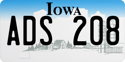 IA license plate ADS208