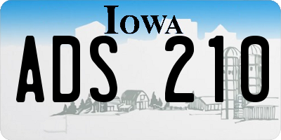 IA license plate ADS210