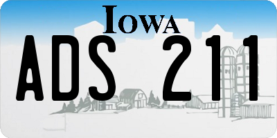 IA license plate ADS211