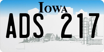 IA license plate ADS217
