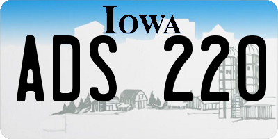 IA license plate ADS220