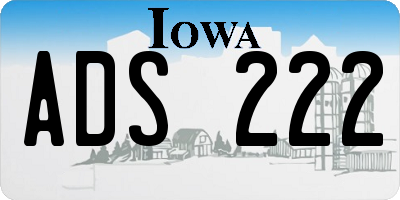 IA license plate ADS222