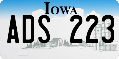 IA license plate ADS223