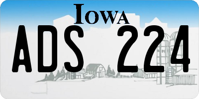 IA license plate ADS224