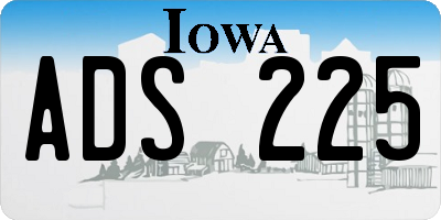 IA license plate ADS225