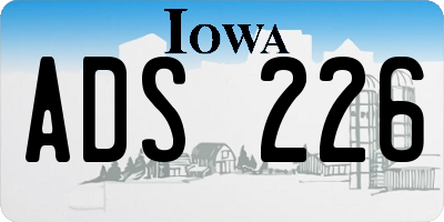 IA license plate ADS226