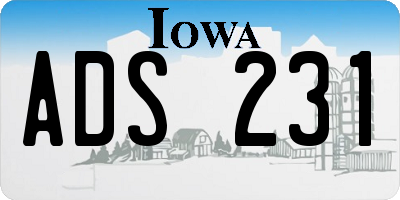 IA license plate ADS231