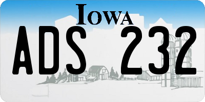 IA license plate ADS232