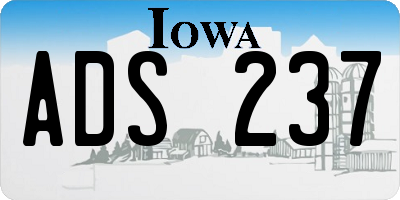 IA license plate ADS237