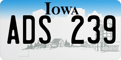 IA license plate ADS239