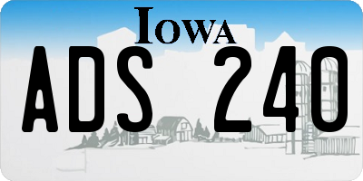 IA license plate ADS240