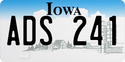 IA license plate ADS241