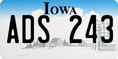 IA license plate ADS243