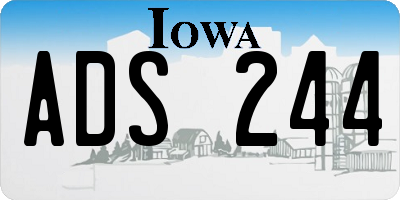 IA license plate ADS244