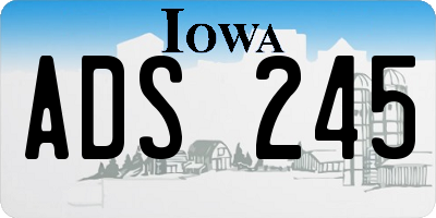 IA license plate ADS245