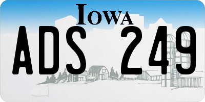 IA license plate ADS249