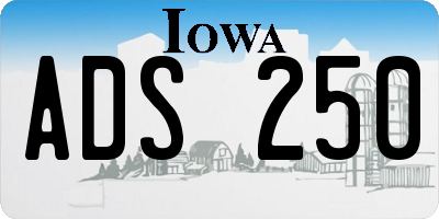 IA license plate ADS250