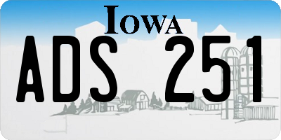 IA license plate ADS251