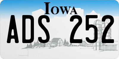 IA license plate ADS252