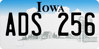IA license plate ADS256