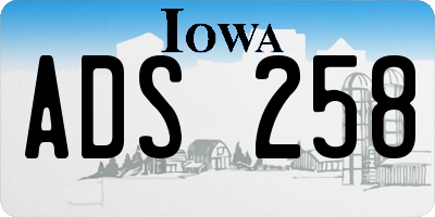 IA license plate ADS258