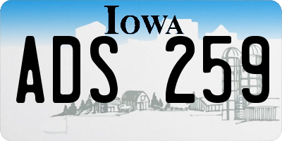 IA license plate ADS259