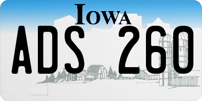 IA license plate ADS260