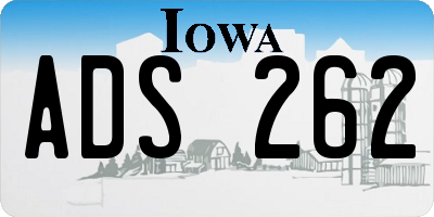 IA license plate ADS262