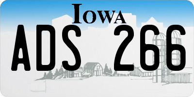 IA license plate ADS266