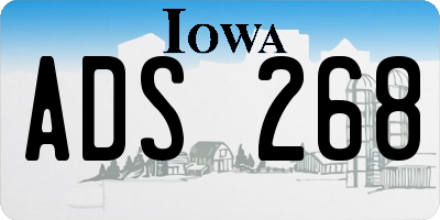 IA license plate ADS268