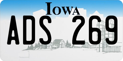 IA license plate ADS269