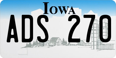 IA license plate ADS270