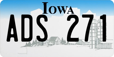 IA license plate ADS271