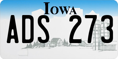 IA license plate ADS273