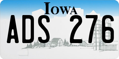 IA license plate ADS276