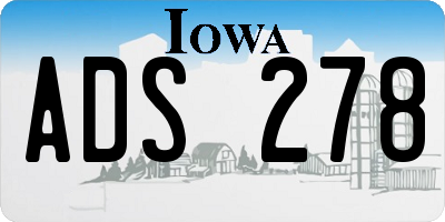 IA license plate ADS278