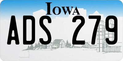 IA license plate ADS279