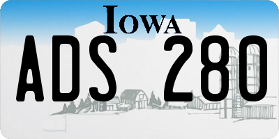 IA license plate ADS280