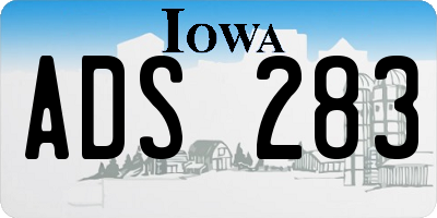 IA license plate ADS283