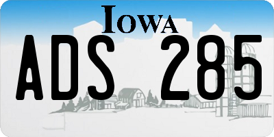 IA license plate ADS285