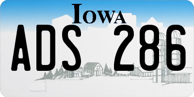 IA license plate ADS286