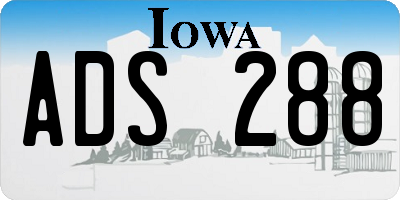 IA license plate ADS288